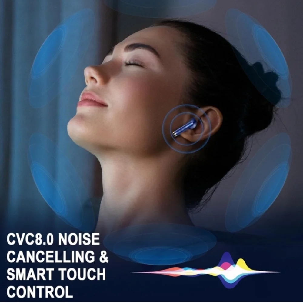 Wireless Bluetooth Earbuds with Charging Case - Blue